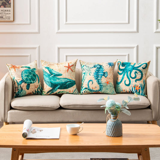 Cushion Covers Sea Turtle Printed Throw Pillow Cases