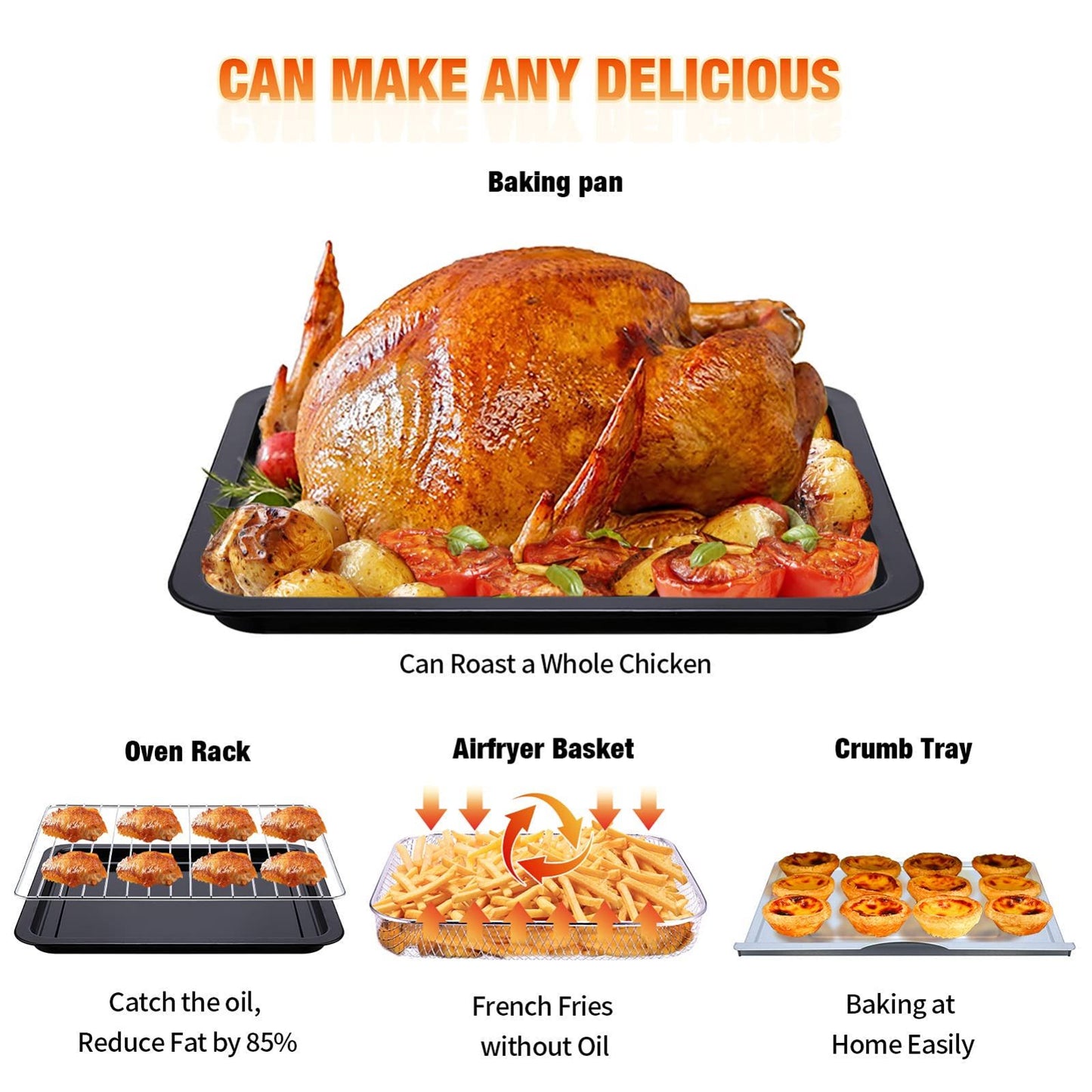Air Fryer 6 Slice 26QT 26L Air Fryer Fry Oil-Free Extra Large Toaster