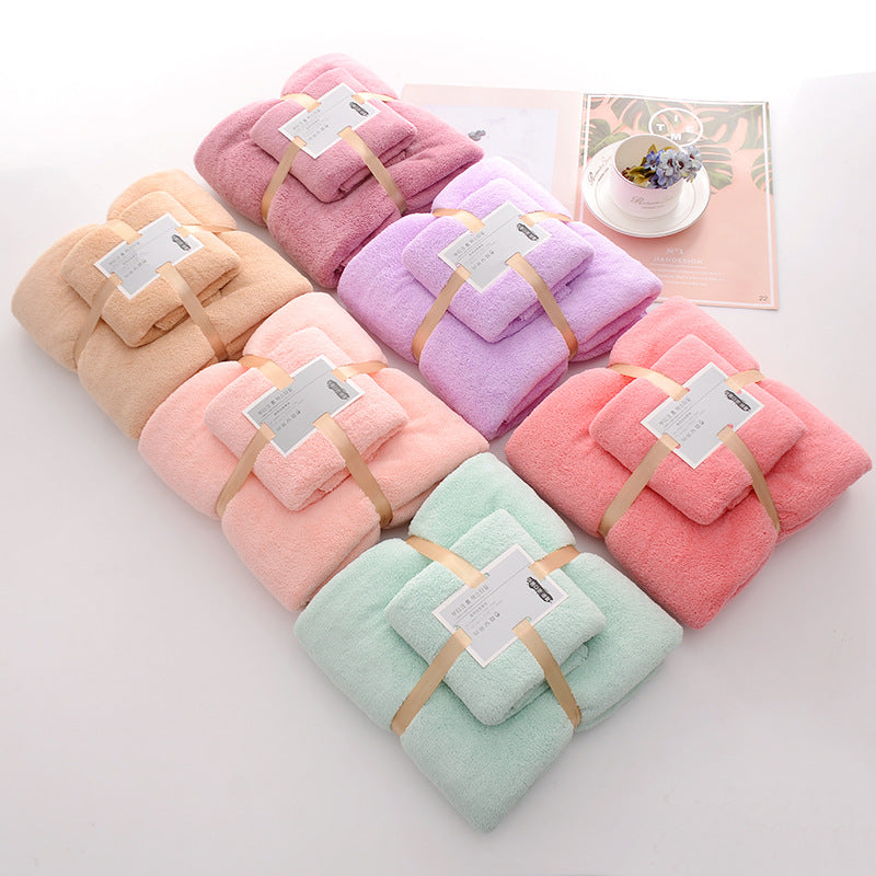 High-density Coral Fleece Absorbent Soft Bath Towel Face Towel