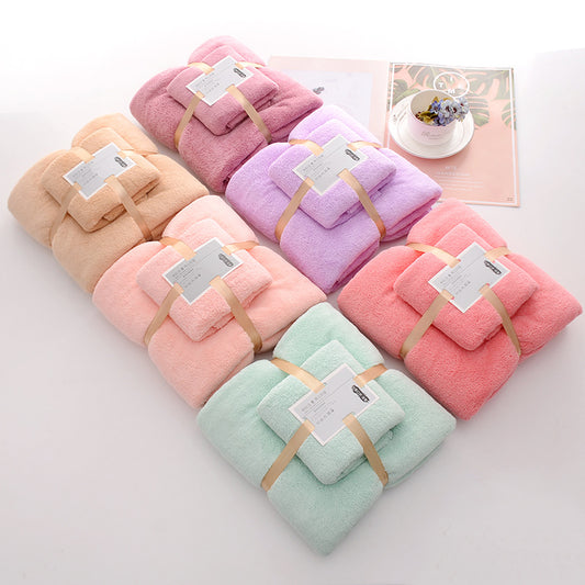 High-density Coral Fleece Absorbent Soft Bath Towel Face Towel