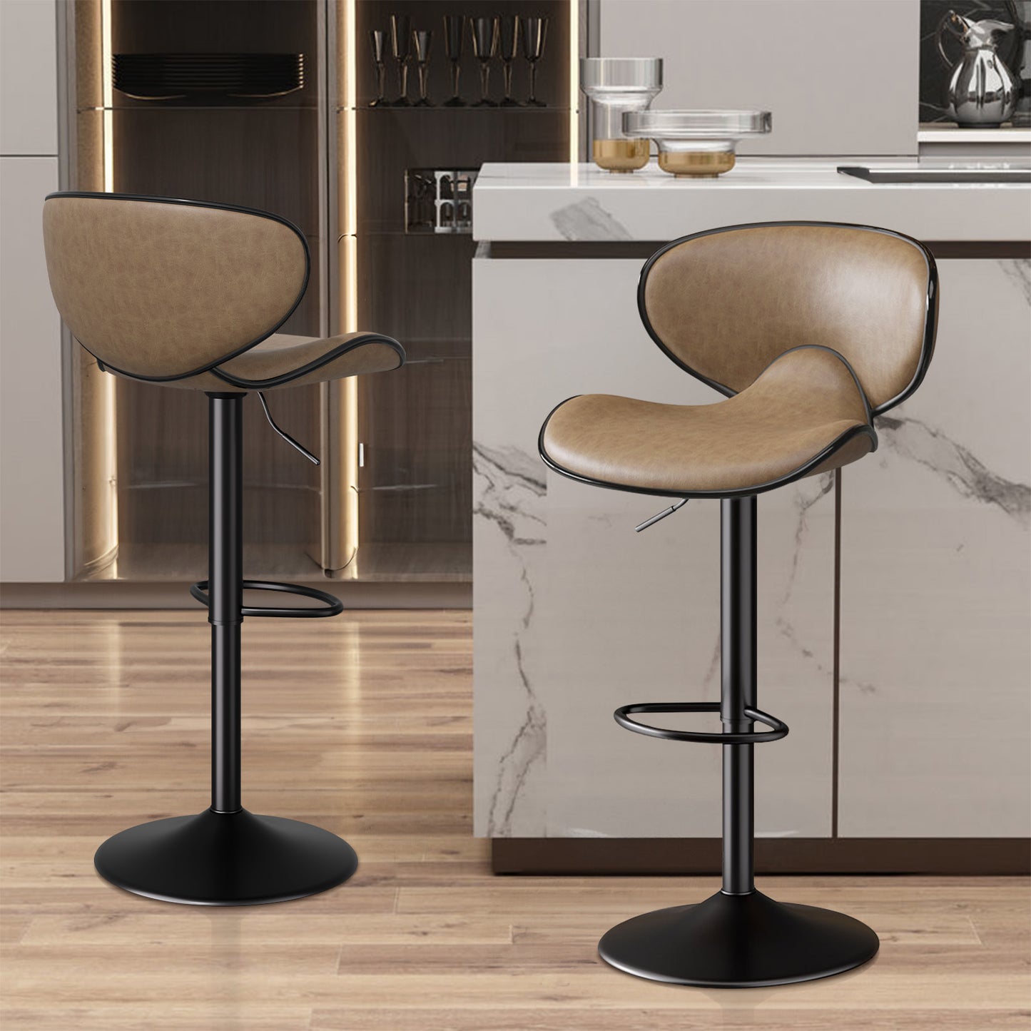 Nalupatio Modern Ergonomic Adjustable Bar Stools