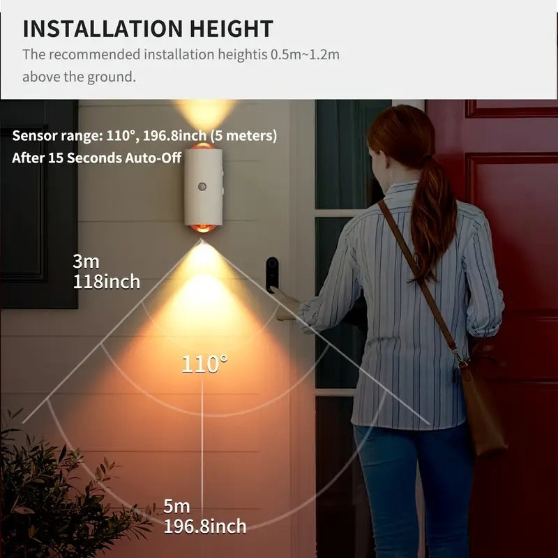 RGB Gradient LED Night Light With Motion Sensor Wall Lamp