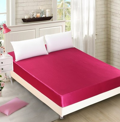 Summer ice silk silk silk bed solid color bed cover