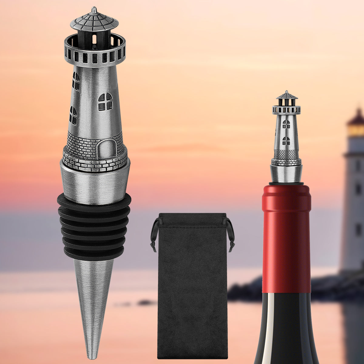 Creative Lighthouse Wine Stopper, Seals The Aroma Of Wine