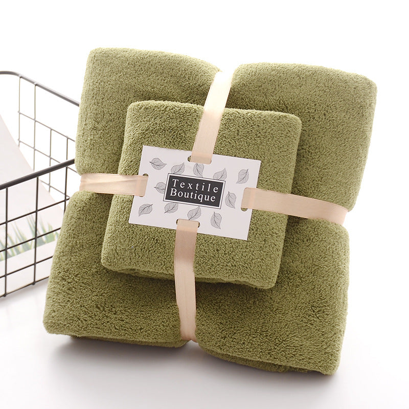 High-density Coral Fleece Absorbent Soft Bath Towel Face Towel
