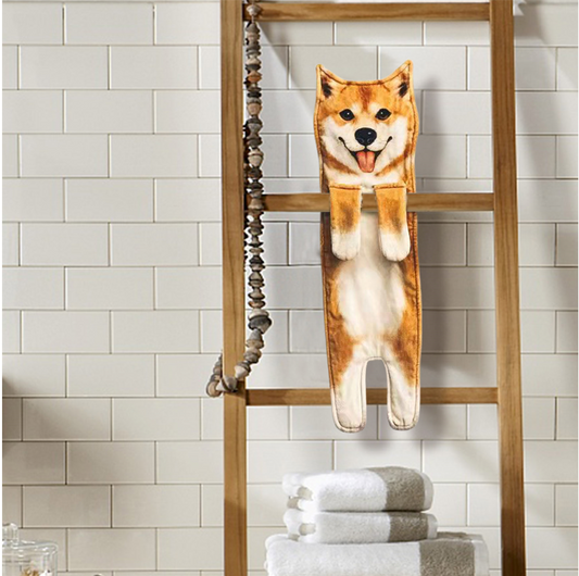 Cute Creative Puppy Funny Hand Towel Bathroom Kitchen Household Supplies