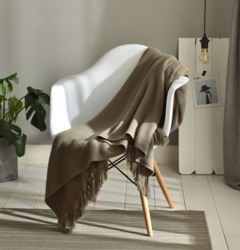 Fringed Knitted Small Napping Blanket Sofa Blanket