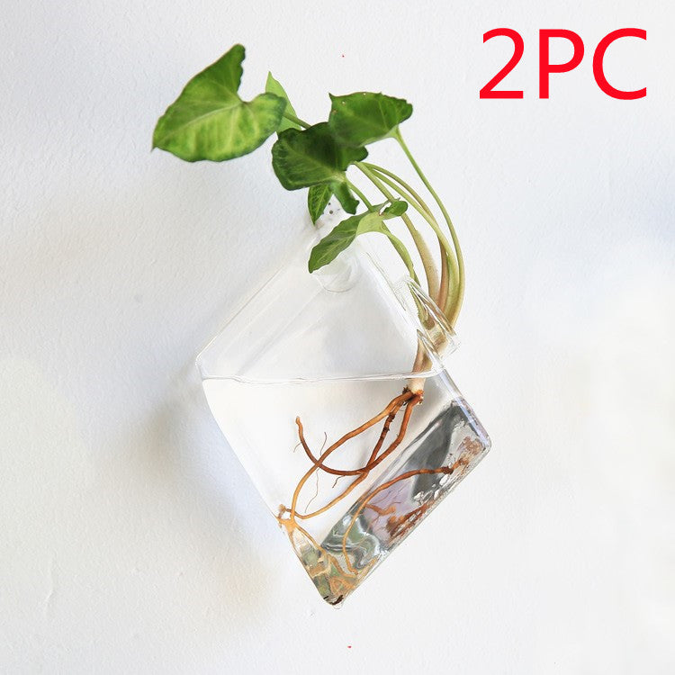 Fashion Wall Hanging Glass Flower Vase Terrarium Wall Fish Tank