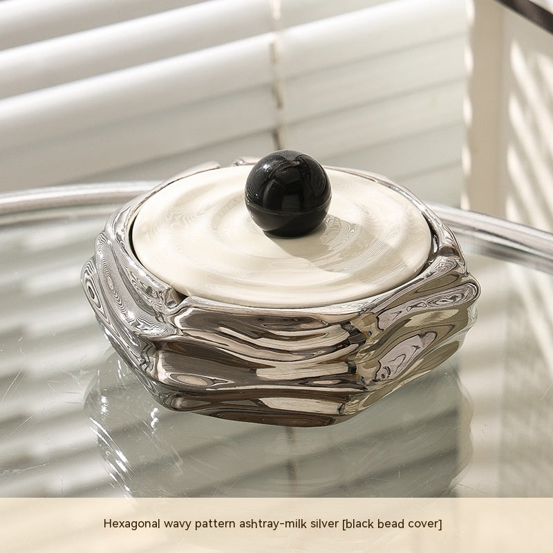 Ceramic Creative Ashtray Home Living Room With Lid