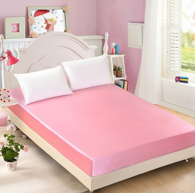 Summer ice silk silk silk bed solid color bed cover