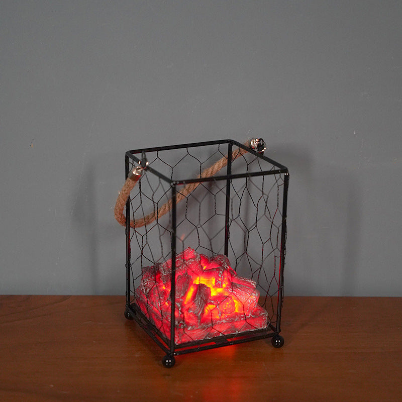 LED Flame Light Home Simulated Charcoal Fireplace Lamp