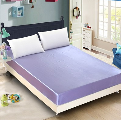 Summer ice silk silk silk bed solid color bed cover
