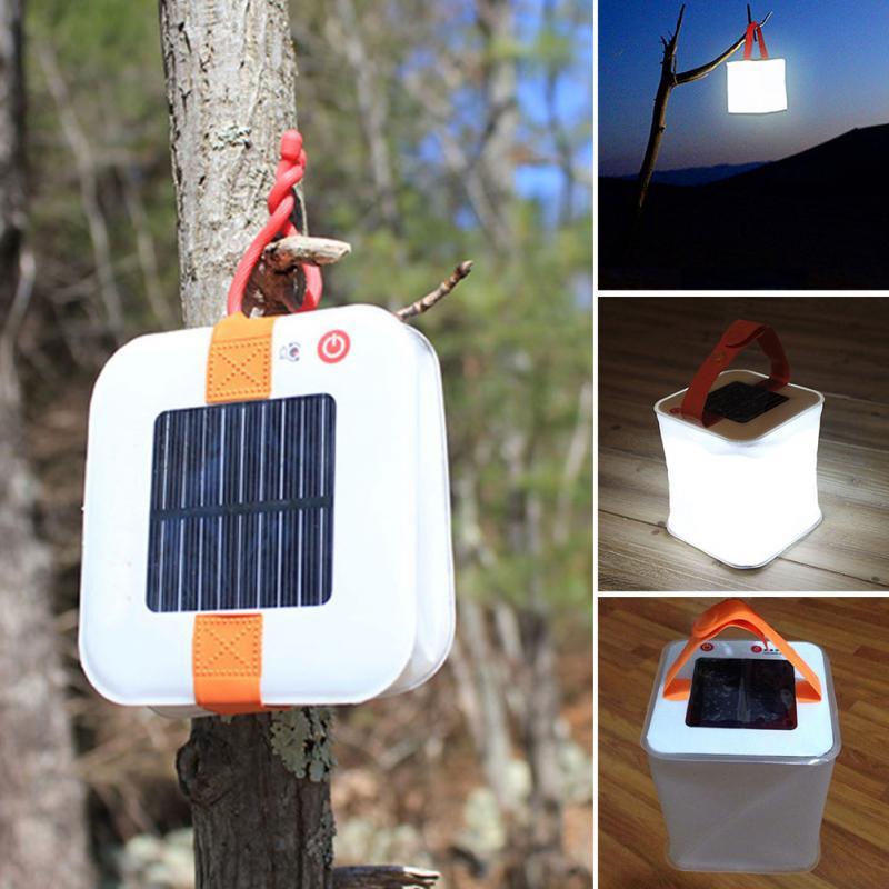 New LED Lantern Solar Collapsible Camp Flashlight Torch Light