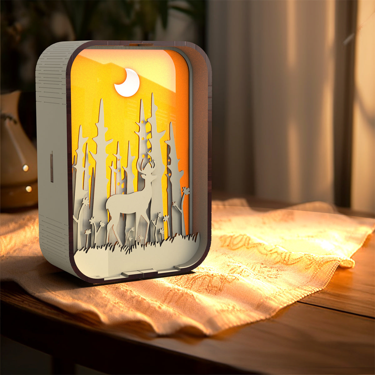 Woodcarving Light Creative Minimalist Bedside Night Light