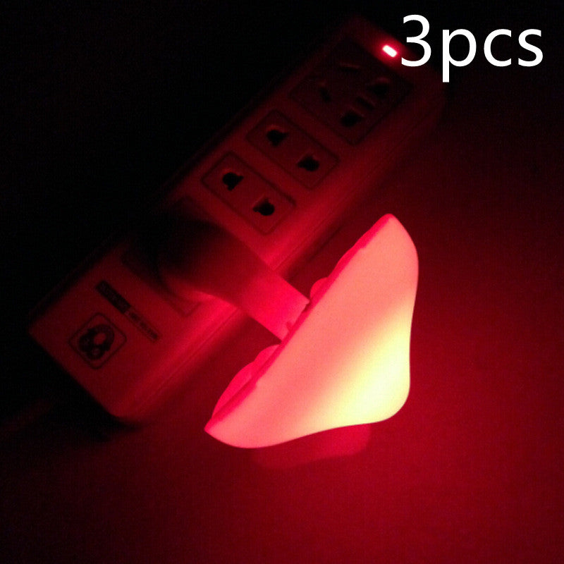 LED Night Light Mushroom Wall Socket Lamp EU US Plug Warm White Light