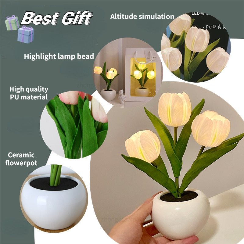 LED Tulip Night Light Simulation Flower Table Lamp LED Lights