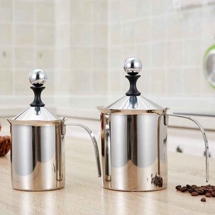 400ml Cappuccino Japanese Style Double Strainer Manual Milk Foam Coffee