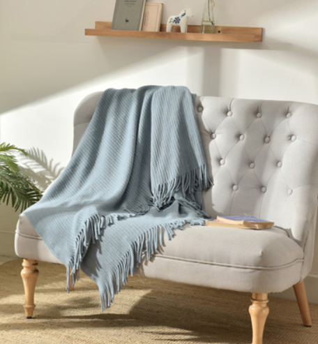 Fringed Knitted Small Napping Blanket Sofa Blanket