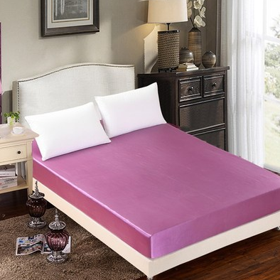 Summer ice silk silk silk bed solid color bed cover
