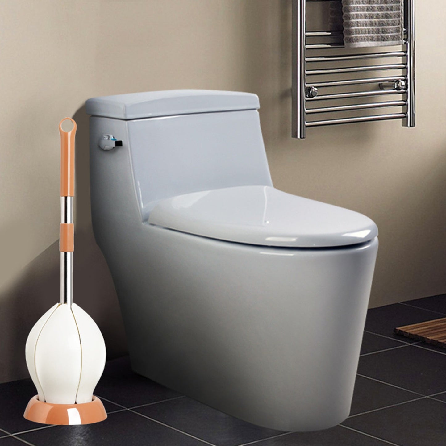 Soft Bristle Toilet Brush Holder Included Sturdy Easy Clean