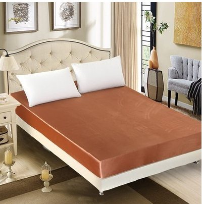 Summer ice silk silk silk bed solid color bed cover