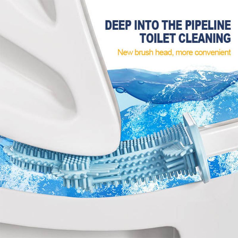 Household No Dead Corner Bathroom With Bucket Wall-mounted Cleaning Brush