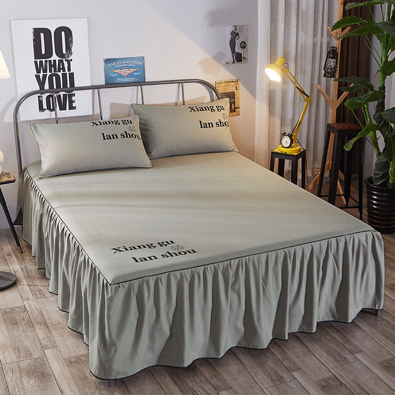 Beauty bed cover brushed bed skirt