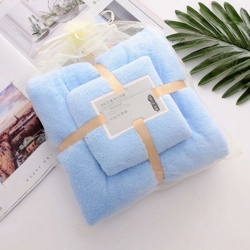 High-density Coral Fleece Absorbent Soft Bath Towel Face Towel