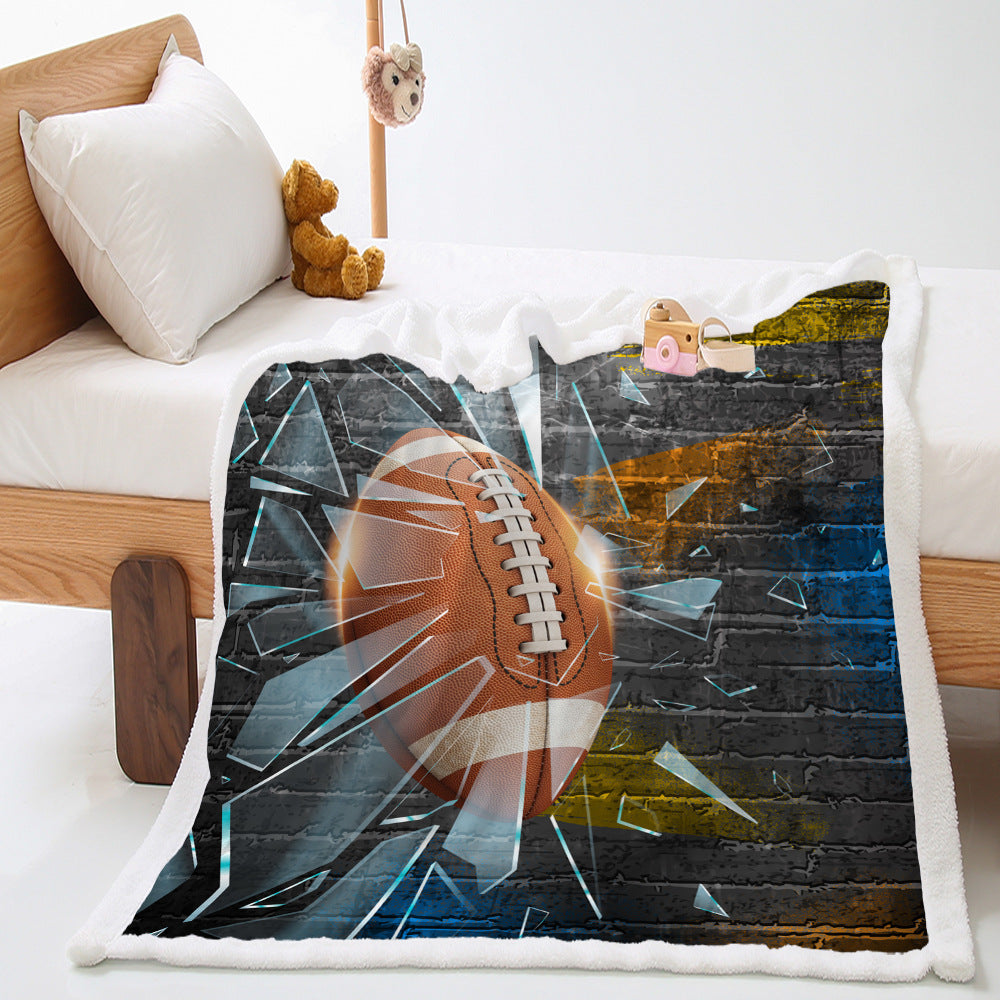 Basketball Sports Lambswool Crystal Velvet Double Layer Cover Blanket