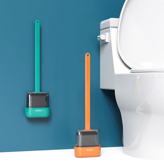 Small Crystal Silicone Toilet Brush Set Wall Mounted Household Cleaning Brush