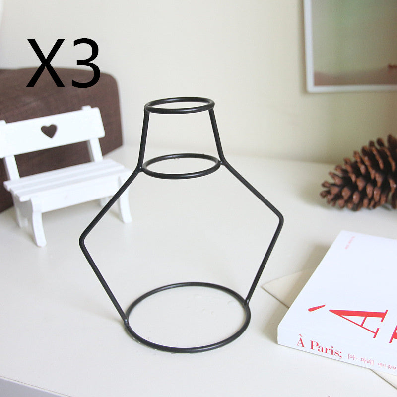 Ins Wire Vase Flower Arrangement Wrought Iron Nordic Creative Ornaments