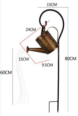 Enchanted Watering Can Outdoor Solar Ornament Lamp