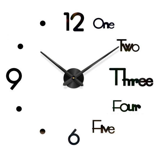 Wall Clock Metal Quartz Watch Clocks 3d Diy Home Decoration
