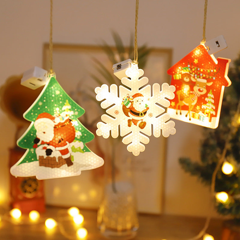 Fairy Lights LED Star Snowflake Curtain String Lights Christmas Garland Lighting
