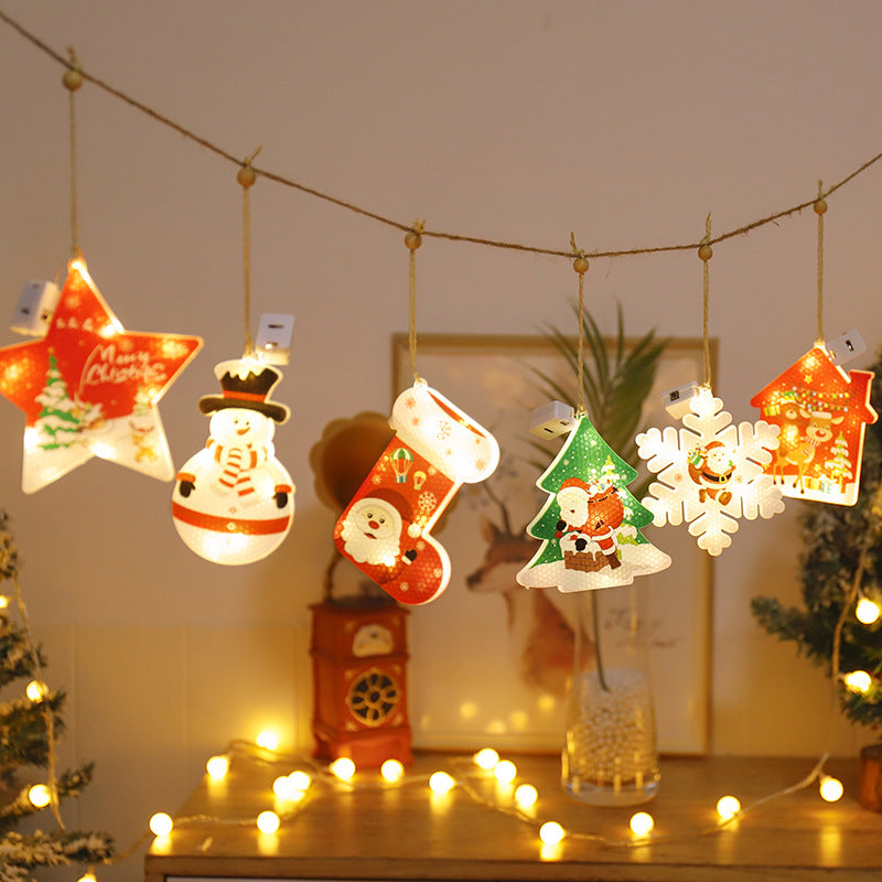 Fairy Lights LED Star Snowflake Curtain String Lights Christmas Garland Lighting