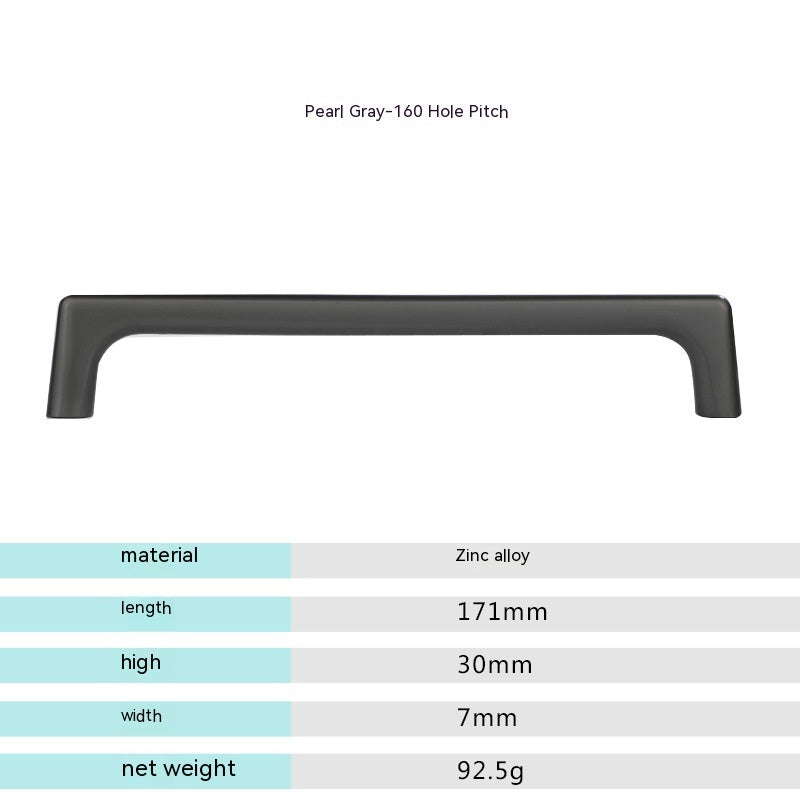 Nordic Cabinet Door Handle Modern Minimalist Black Gray