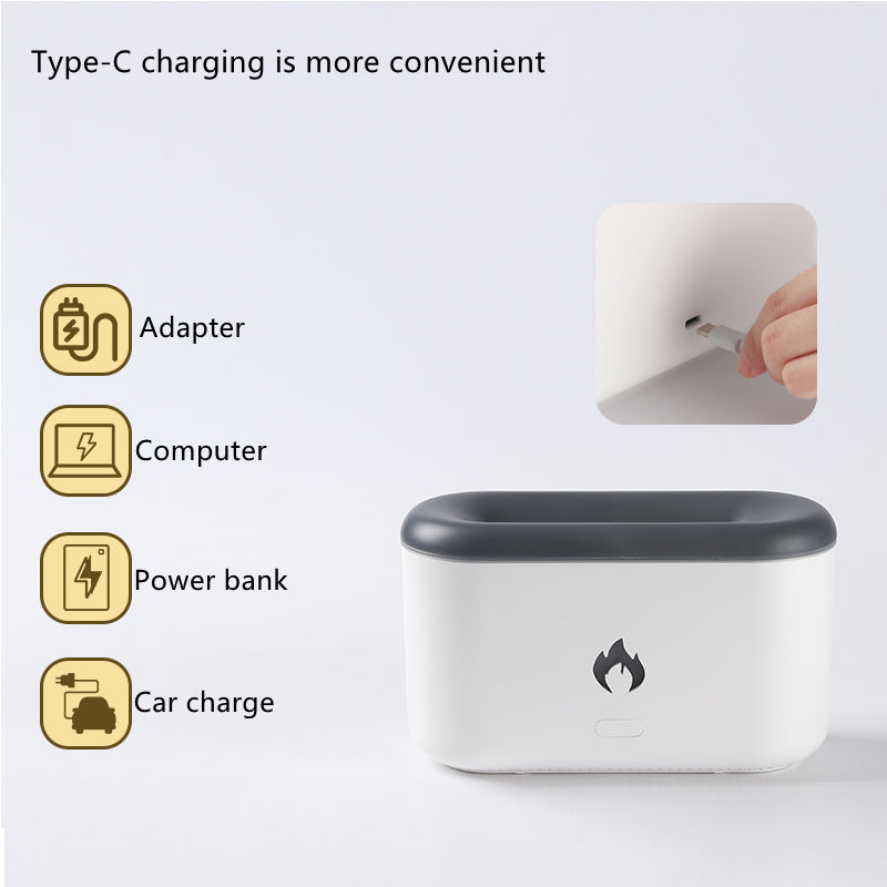 3D Flame Humidifier 300ML Ultrasonic Flame Aroma Diffuser