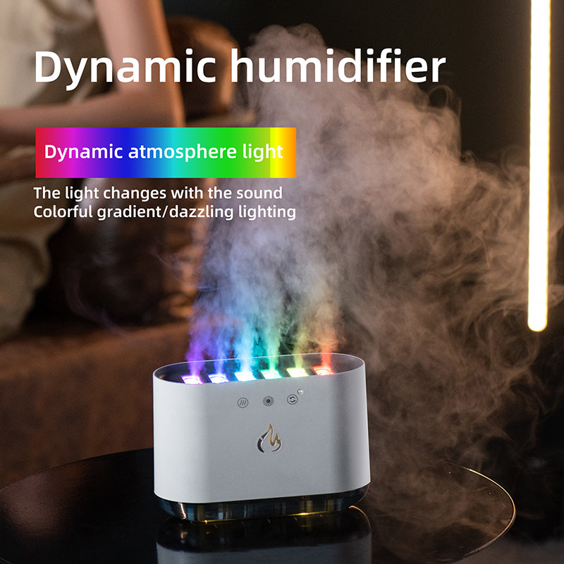 Dynamic Flame Humidifier USB Portable H20 Smart Ultrasonic Voice-Control