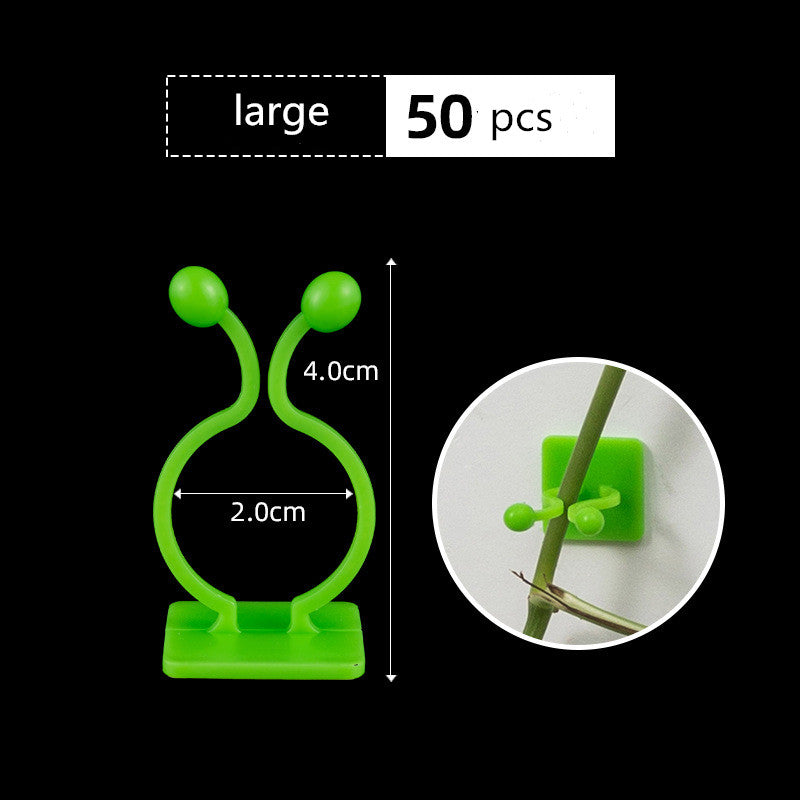 Self-Adhesive Plant Fixture Clip Green Dill Fixator Garden Decor