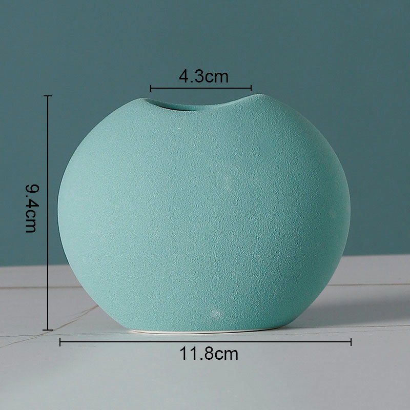 Simple Solid Color Ceramic Vases European Flower Arrangement Plant Pots