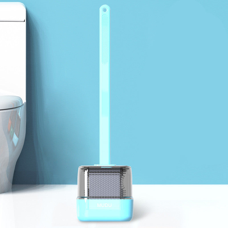 Small Crystal Silicone Toilet Brush Set Wall Mounted Household Cleaning Brush