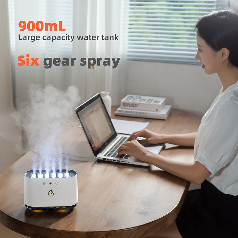 Dynamic Flame Humidifier USB Portable H20 Smart Ultrasonic Voice-Control