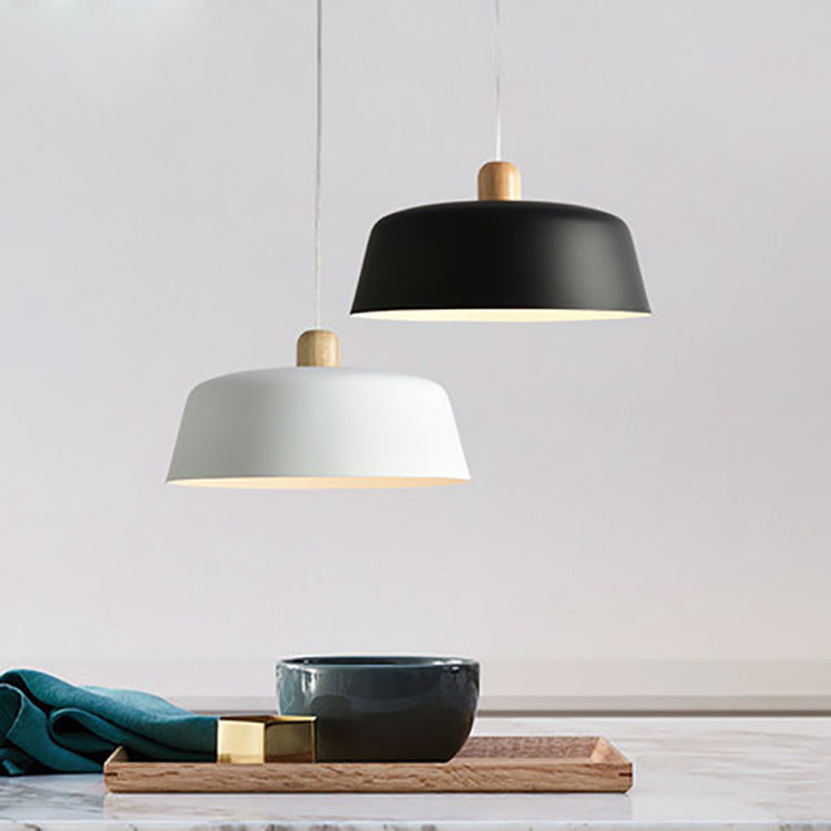 Nordic Wood Pendant Lighting Fixture Luminaire Round Kitchen Dining
