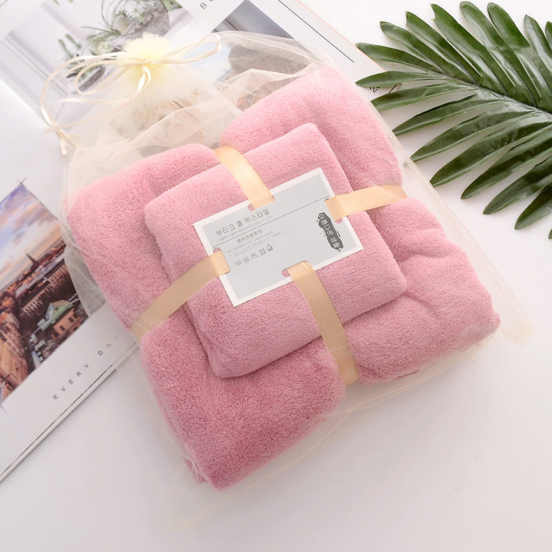 High-density Coral Fleece Absorbent Soft Bath Towel Face Towel