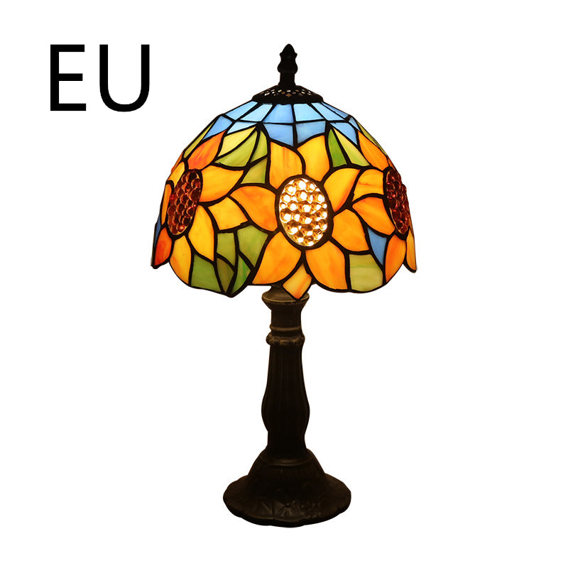 Lamp Bedroom Bedside Lamp Retro Bar Yellow Glass Lamp