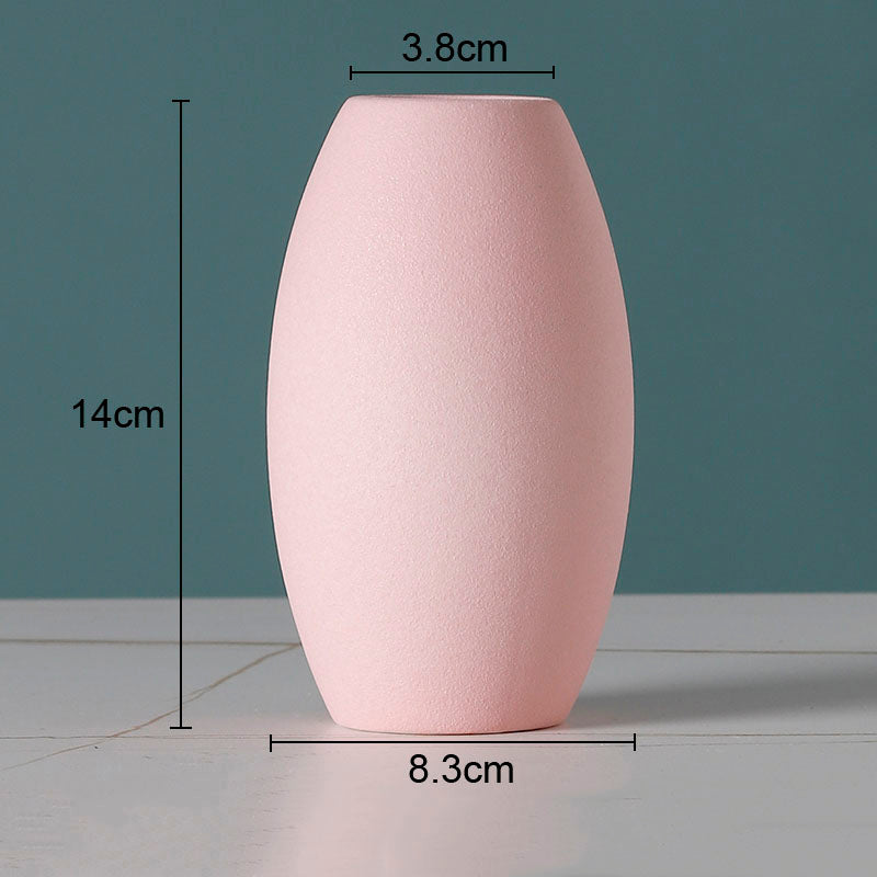 Simple Solid Color Ceramic Vases European Flower Arrangement Plant Pots