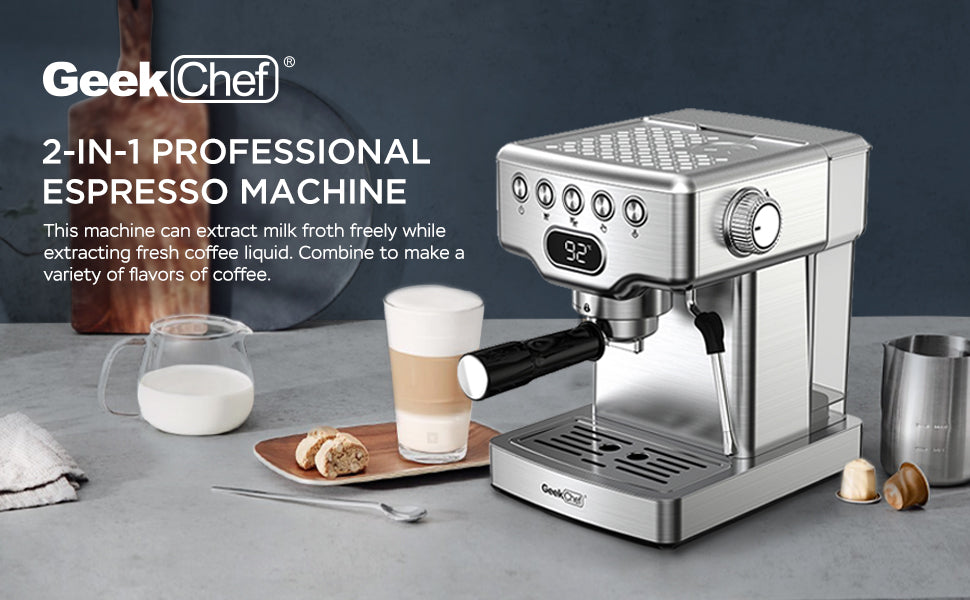 20 Bar Espresso Machine With Milk Frothier For Latte, Cappuccino