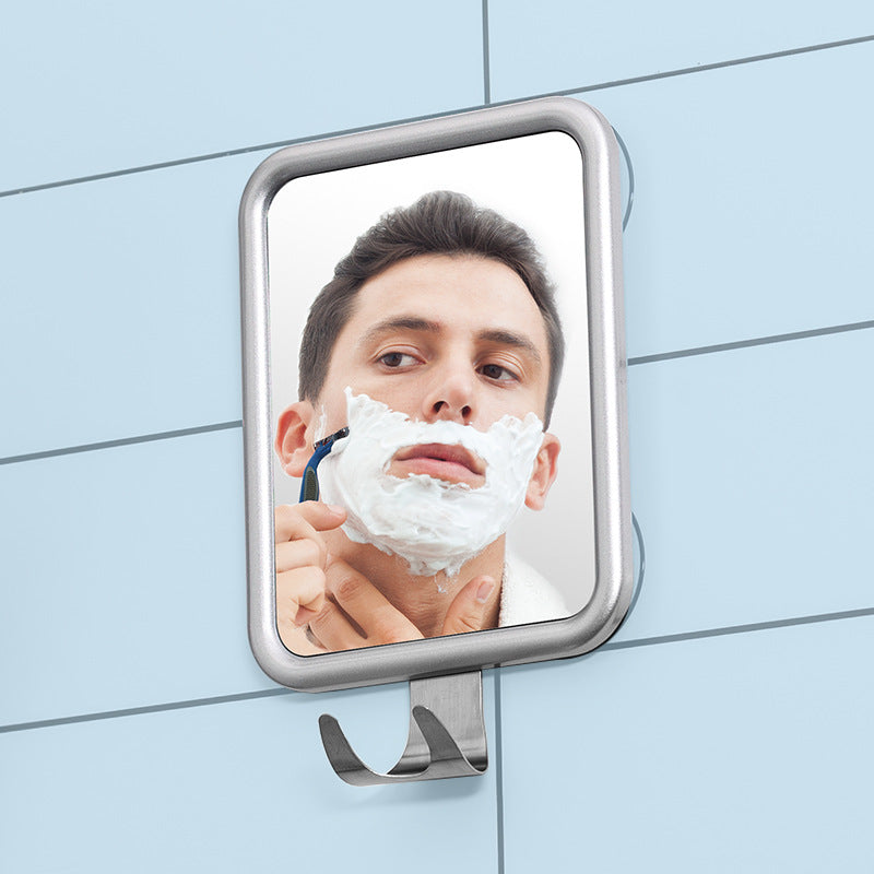 Bathroom Suction Cup Anti Fog Aluminum Alloy Hook Round Mirror