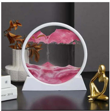 White Frame Solid Wood Quicksand Painting Living Room Decoration