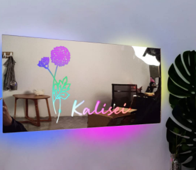Personalized Name Mirror Light For Bedroom LED Light Up Mirror